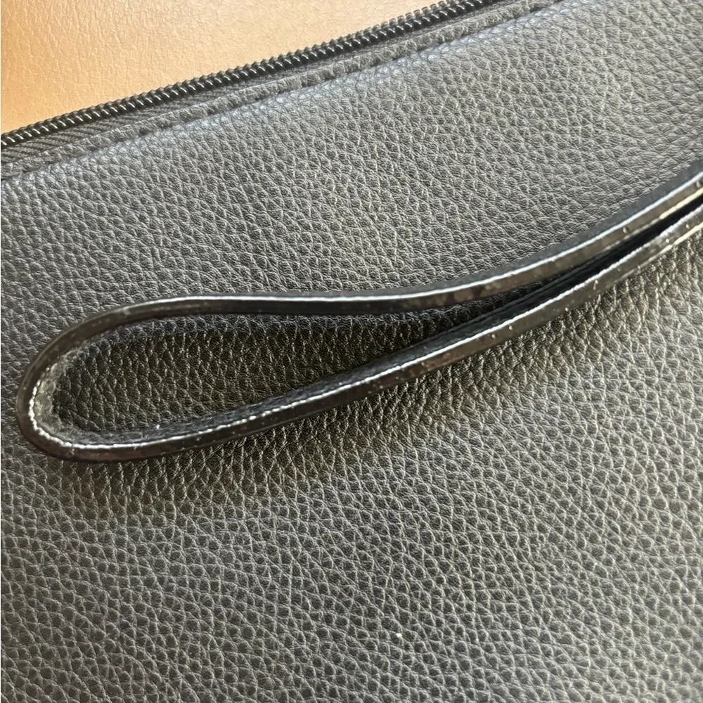 Black pebble leather Victoria secret wristlet